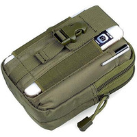 Gocart With G Logo Men's Nylon Outdoor Tactical Waist Bag Edc Molle Belt Waist Pouch Security Purse Phone Carrying Case (Green)