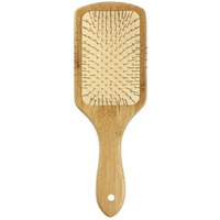 Luvina Bamboo Hair Brush With Steel Bristles, Bamboo Wooden Hair Brush For Women & Men Natural Bamboo Wood Comb For Massaging Scalp, Paddle Hair Brush For Women (Bamboo Square Steel Bristles)