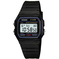Casio Youth Series Digital Black Dial Unisex Watch - F-91W-1Q(D002)