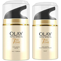 Olay Total Effects Slay All Day Pack - Day Cream 50Gm + Night Cream 50 Gm| Fights 7 Signs Of Ageing | With Niacinamide And Green Tea Extracts | Normal, Oily, Dry, Combination Skin | Pack Of 2