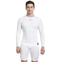 Shrey Intense Compression L/S Top Compression Top Full Sleeve Tights T-Shirt For Sports (2Xl, White)