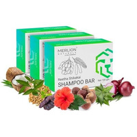 Merlion Naturals Traditional Shampoo Bar (100 Gm X 3 Pcs) | Shikakai & Reetha | Handmade With Natural Herbs