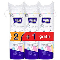 Bella Cotton Pads, 100% Pure Cotton, Double-Sided  Ideal For Skin Care, Makeup & Nail Polish Removal  Pack Of 3 (80 Pads Each) | Buy 2 Get 1 Free