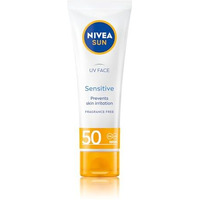 Nivea Sun Uv Face Sensitive Spf 50 Cream (50Ml), Sunscreen Protects Against Uva/Uvb Rays And Premature Skin Ageing, Sun Cream For Sensitive Facial Skin