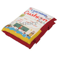 Pqlq Mhnt Learning Pillow Cloth Book With English And Hindi Cushion Cotton Books For Kids Baby Children, Red, 1 Count