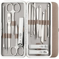 Beaut Secrets Essentials Manicure Set Nail Clippers Kit Manicure Pedicure Gift Set, 16Pcs Professional Stainless Steel Pedicure Care Tools Women Travel Grooming Kit With Case (Grey)