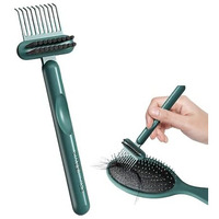 Galinpo Hair Brush Cleaning Tool Comb Cleaning Brush Hair Brush Cleaner Comb, 2-In-1 Hair Brush Cleaning Tool, Embedded Comb Hair Brush Remover Rake For Removing Hair Dust,Home And Salon Use