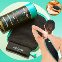Flynovate 2 In 1 Exfoliating Gloves For Dead Skin Remover With Back Scrubber, Viscose Fibre Bath Gloves With Exfoliation, Deeply Massage Hard To Reach Areas To Glow & Brighter Your Skin (Pack Of 1)