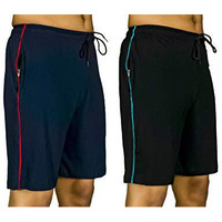 0-Degree Men's Regular Fit Shorts With Zip Pocket Black Navy