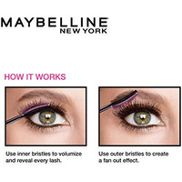 Maybelline New York Mascara, No-Clumping, Fanning Brush, Waterproof, Lash Sensational, Black, 9Ml