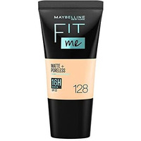 Maybelline New York Liquid Foundation, Matte & Poreless, Full Coverage Blendable Normal To Oily Skin, Fit Me, 128 Warm Nude, 18 Ml