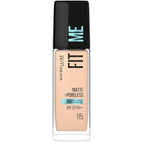 Maybelline New York Liquid Foundation, Matte Finish, With Spf, Absorbs Oil, Fit Me Matte + Poreless, 115 Ivory, 30Ml