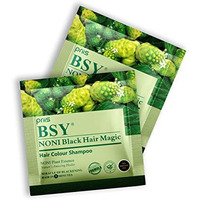 Bsy Noni Black Hair Magic Hair Color Shampoo (12Ml X 12 Sachets) | Ammonia Free Hair Color Shampoo For Men| Natural Black Permanent Hair Dye Shampoo For Women | Noni Fruit Hair Dye | 5 Minutes Hair Colour | Hair Coloring Shampoo | Easy To Use Hair Color Shampoo