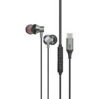 Promate Silken-C Usb-C Earbuds, Premium Comfort-Fit Type-C In-Ear Earphones With In-Built Microphone, Anti-Tangle Cable, Hands-Free Calling And Button Controls For Usb Type-C Enabled Devices.Grey