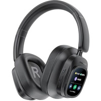 Promate Vutune Headphones With Hybrid Active Noise Cancellation, Detachable Magnetic Lcd Touch Screen Controller, 50-Hour Playtime, Dual-Mode Connectivity And Foldable Headband