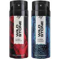 Wild Stone Ultra Sensual And Hydra Energy Deodorants Spray For Men, Pack Of 2 (150Ml Each)