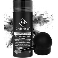 Stylemake Thickener Hair Fiber Black 28Gm With Pump For Thin & Fine Hair Instantly Transform | Hair Thickening Fibre Spray For Men & Women | Hair Loss Concealer | (Black Fiber + Applicator)
