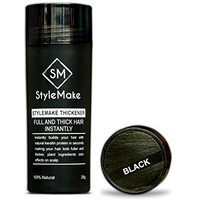 Stylemake Thickener Hair Loss Concealer | Transform Thin, And Fine Hair With Hair Building Fibre | Hair Building Fibers For Men And Women (Black) | Completely Undetectable, 28 Grams