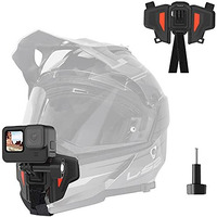 Telesin Upgraded Motorcycle Helmet Chin Mount For Gopro Max Hero 10 9 8 7 One R One X Dji Osmo Action Pocket Cellphone & More Action Camera,With Go Pro Mount Adapter Screw Accessories,Silicone-Orange