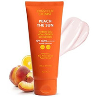 Conscious Chemist Spf 50 Pa++++ Sunscreen | 50G | For Oily Skin, Gel With Vitamin C, Rice Water & Peach Extract | Hybrid Lightweight For All Skin Types - Peach The Sun