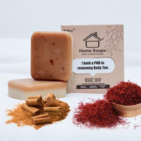 Home Ghar Soap Sandalwood & Saffron Magic Soaps For Bath | Paraben Free | Chandan & Kesar Bath Soaps | Handmade Soaps For Glowing | Skin Brightening Soap For Men & Women (100 Gms Pack Of 1)