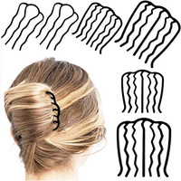 Mtroyaldia 6 Piece Metal Hair Side Combs Hair Fork Clip Teeth Hair Pin Stick For Updo Bun, U Shape For Vintage Hairstyle Hair Accessories,Multi