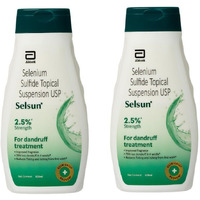 Abbott Selsun Selsun Suspension Anti Dandruff Shampoo, Clears Away Dandruff Flakes, Relieves From Excessive Oil, Relieves From Dandruff Related Itching (120Ml)- Pack Of 2