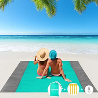 Beach Blanket, 79''83'' Picnic Waterproof Sandproof For 4-7 Adults, Oversized Lightweight Beach Mat, Portable Picnic Blanket, Sand Proof For Travel, Camping, Hiking (Green)