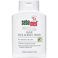 Sebamed Olive Face & Body Wash, Extra Mild For Sensitive, Dry Skin, Ph5.5, Soap Free, Gentle Cleansing, Olive Oil + Panthenol Nourishes Skin, Dermatologically & Clinically Tested, 200 Ml