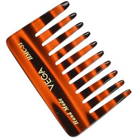 Vega Tortoise Shell Pattern Conical Teeth Small Sized Shampoo Comb, Brown