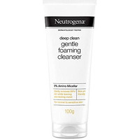 Neutrogena Deep Clean Foaming Cleanser- Advanced Face Wash | Men & Women | Normal To Oily Skin | Gentle Formula | 8% Amino Micellar | Skin Ph Friendly | Removes 99% Dirt | Daily Cleansing | 100G