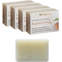 Herbassure Kapoor Soap | Natural Handmade Herbal Soap With Real Bhimseni Kapoor For All Skin Type [Pack Of 4][100 * 4][400Gm]