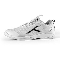 Hundred Unisex-Adult Infinity Pro Badminton Shoes (Non Marking) | Also Perfect For Squash, Table Tennis, Volleyball, Basketball & Indoor Sports Lightweight Durable X-Cushion (White/Black, 5Uk)