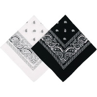 Spin Cart Soft Breathable Cotton Paisley Bandana For Men & Women (1, Black & White), (Unisex)