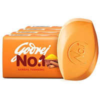 Godrej No.1 Bathing Sandal & Turmeric Grade 1 Soap With Long-Lasting Fragrance (150G Each)- Combo Pack Of 4