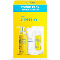 Cinthol Lime Foam Body Wash - Combi Pack (600Ml) | 1 Bottle & 2 Refill | Unique Foam Formula For Moisturized & Irresistibly Soft Skin | Suitable For All Skin Types