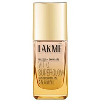 Lakm Natural Makeup For All Skin Type+Skincare Vitc Superglow Skin Perfecting Liquid Medium Coverage Tint Cool Ivory C100 25Ml 1 Count