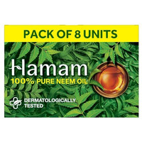 Hamam New Bathing Soap (Pack Of 8) With 100% Pure Neem Oil Which Helps Protects Your Skin From Pimples And Other Skin Problems