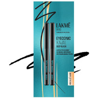Lakm Eyeconic Black Kajal 0.35 G (Combo Pack Of 2) Matte Kohl Liner In A Twist Up Pencil - Waterproof, Smudge Proof & Long Lasting Eye Makeup