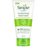 Simple Kind To Skin Moisturising Facial Wash 150 Ml For Normal To Dry Skin | 100% Soap-Free Gentle Cleanser For Women & Men