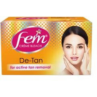 Fem De-Tan Creme Bleach - 30G | For Active Tan Removal | Brightens Skin | Evens Skin Tone | Long Lasting Results | For All Skin Types