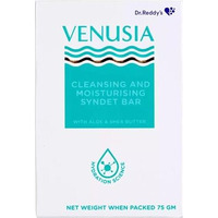 Venusia Dr. Reddy Moisturizing Bathing Bar, Syndet Bar, With Shea And Aloe Butter, Hydrated And Supple Skin, Ph Balanced