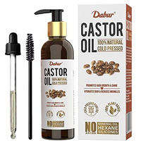 Dabur Castor Oil - 200Ml | 100% Natural Cold Pressed Oil | Promotes Hair Growth, Hydrates Skin & Reduces Wrinkles | No Mineral Oil & Silicones