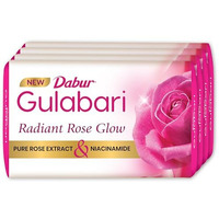 Dabur Gulabari Pure Rose Soap 150G (Pack Of 4) | Moisturizing Bathing Soap For Radiant Rose Glowing Skin & Body | Pure Rose Extract, Glycerine & Niacinamide | Long Lasting Fragrance | For Men & Women