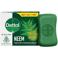 Dettol Neem Bathing Soap Bar With Pure Neem Oil, 75G (Buy 3 Get 1 Free), Combo Offer On Bath Soap
