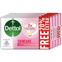 Dettol Skincare Moisturizing Beauty Bathing Soap Bar With Argan Oil (600Gm) | Softer Skin, 125Gm + 20% Extra Free, Pack Of 4