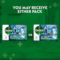 Dettol Icy Cool Bathing Soap Bar With 3X Menthol (400Gm), 100Gm - Pack Of 4
