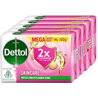 Dettol Skincare Moisturizing Beauty Bathing Soap Bar With Argan Oil (750Gm) | Softer Skin, 150Gm, Pack Of 5