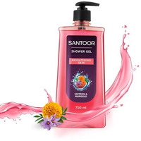 Santoor Brightening Shower Gel 750Ml With Natural Saffron & Marigold Extracts| For Men & Women| For Glowing Skin| Suitable For All Skin Types| No Parabens| No Silicones