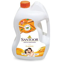 Santoor Classic Gentle Hand Wash 5000Ml With Natural Goodness Of Sandalwood & Tulsi| Rich Lathering Formula With Anti-Bacterial Properties| Soft On Hands| Soothes & Hydrates Skin